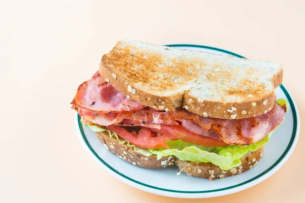 Blt 샌드위치의 일종으로 재료인 베이컨 토마토의 이니셜을 — 스톡 사진
