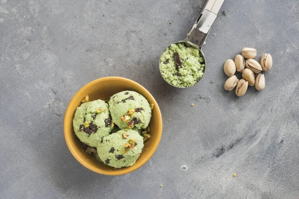 Helado Con Pistacho Chocolate — Foto de Stock