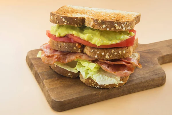 Sandwich Lgbt Lettuce Guacamole Bacon Tomato — Stock Photo, Image