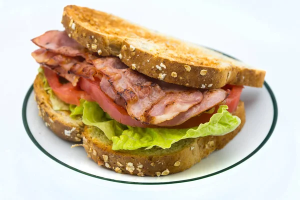 Blt Type Sandwich Named Initials Its Primary Ingredients Bacon Lettuce — Stock Photo, Image