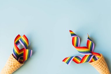 Kopya boşluklu lgbT arkaplan konsepti üst görünümü