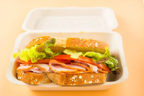 Sandwich Tomate Lechuga Pavo Ahumado — Foto de Stock