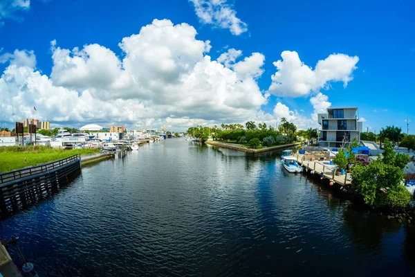 Panoráma města Miami River — Stock fotografie