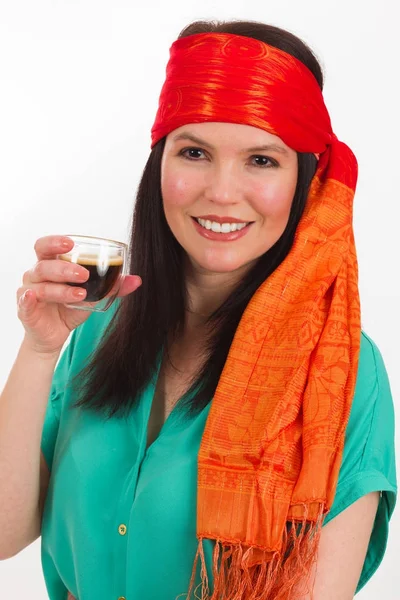 Mooie bandana vrouw — Stockfoto