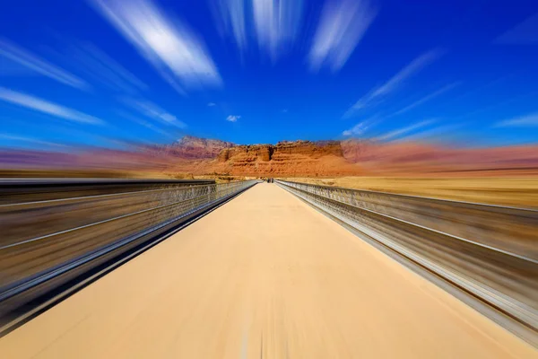 Scenic Navajo Pedestrian Bridge Colorado River Arizona Motion Blur — Stock Photo, Image