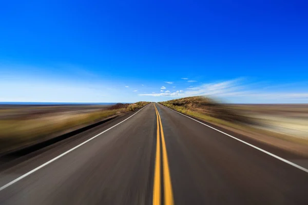 Ländliche Zweispurige Autobahn Mit Bewegungsunschärfe Der Wüste Arizonas — Stockfoto