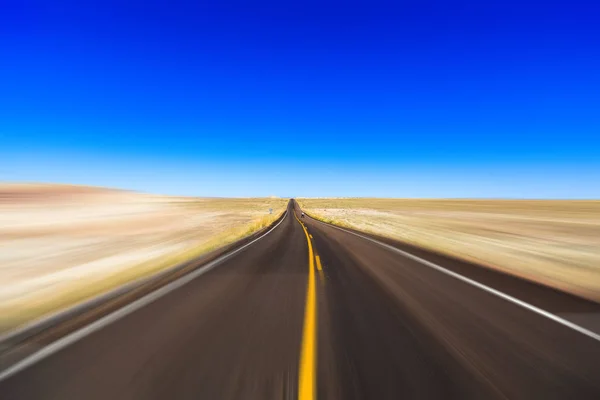 Rural Two Lane Highway Motion Blur Arizona Desert — Stock Photo, Image