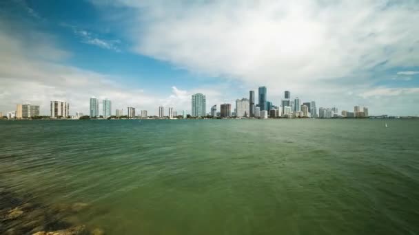 Högupplöst Tid Förfaller Video Över Vackra Miami Skyline Längs Brickell — Stockvideo