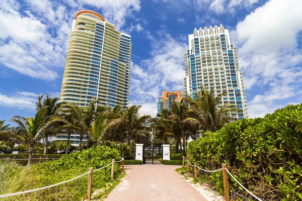 Miami strandby – stockfoto