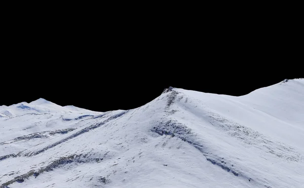 Berg Isoliert Auf Schwarzem Hintergrund — Stockfoto