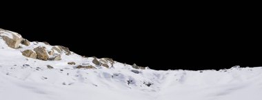 Siyah arkaplanda izole kaya.