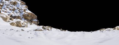 Siyah arkaplanda izole kaya.