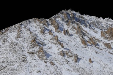 Siyah arkaplanda izole kaya.