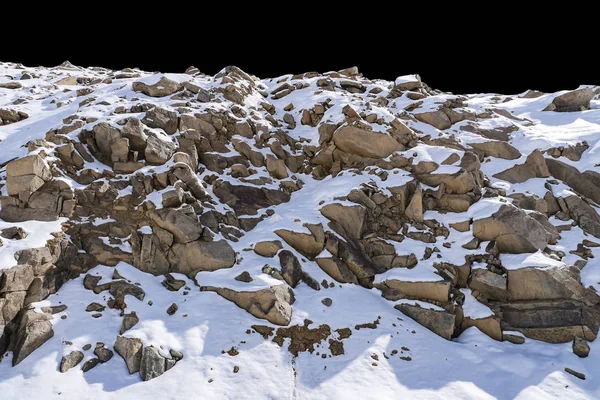 Siyah arkaplanda izole kaya.