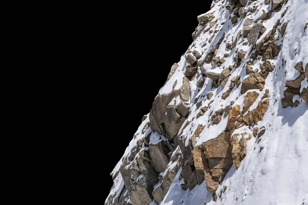 Roche Isolée Sur Fond Noir — Photo