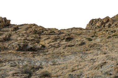 Beyaz arkaplanda izole kaya.