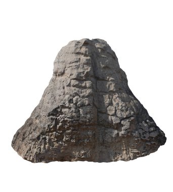 Beyaz arkaplanda izole kaya.