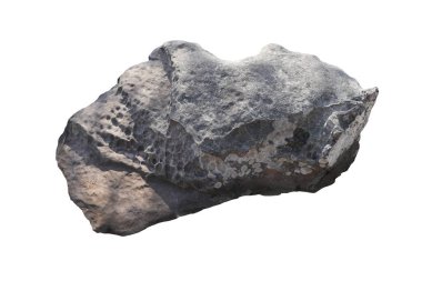 Beyaz arkaplanda izole kaya.