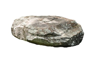 Beyaz arkaplanda izole kaya.