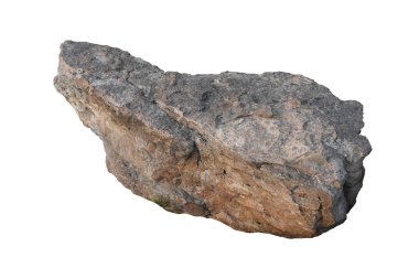 Beyaz arkaplanda izole kaya