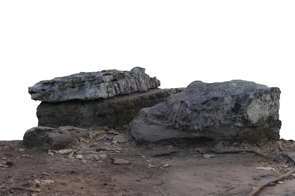 Roccia Isolata Sfondo Bianco — Foto Stock