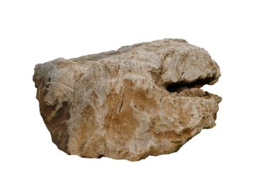 Beyaz arkaplanda izole kaya