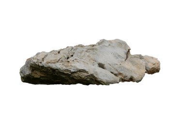Beyaz arkaplanda izole kaya