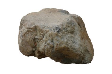 Beyaz arkaplanda izole kaya