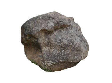 Beyaz arkaplanda izole kaya