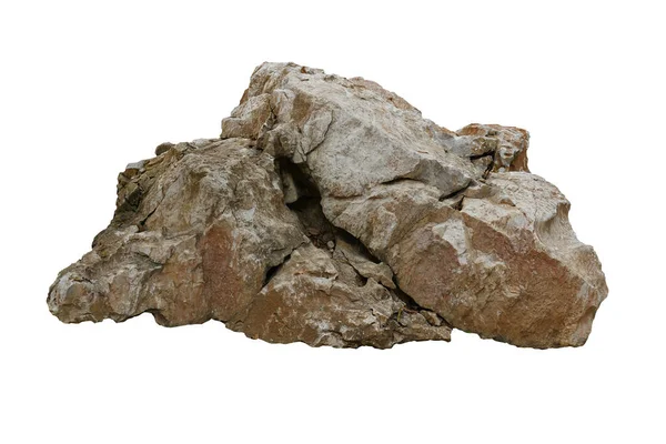 Roccia Isolata Sfondo Bianco — Foto Stock