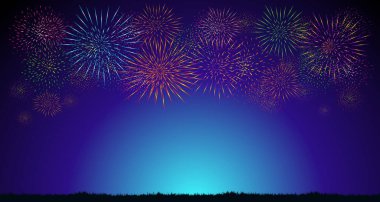 Havai fişekler. Renkli havai fişek festivali..