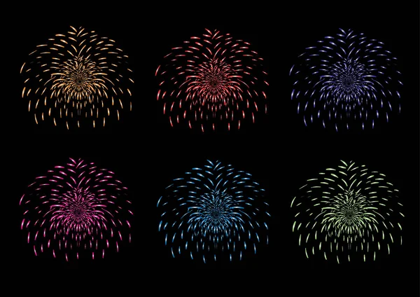 Fireworks Festival Bunte Firework Vector Illustration — Stockvektor