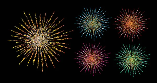 Fireworks Festival Colorful Firework Vector Illustration — Stock Vector