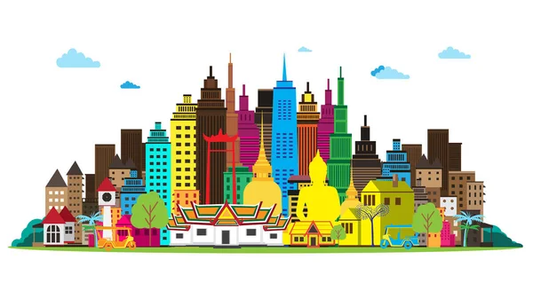 Miasto Bangkok Ilustracja Wektora — Wektor stockowy