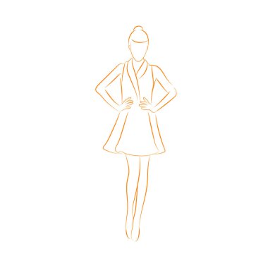 Güzel bir kadın figürü. Vector Illustration.