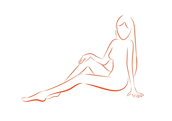 Smal Figur Vacker Kvinna Vektor Illustration — Stock vektor