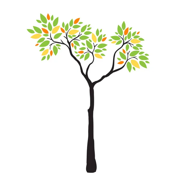 Drzewo Wektor Ilustracji Sylwetka — Wektor stockowy