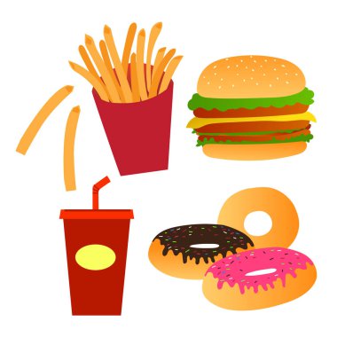 Fast Food.Vektör çizimi