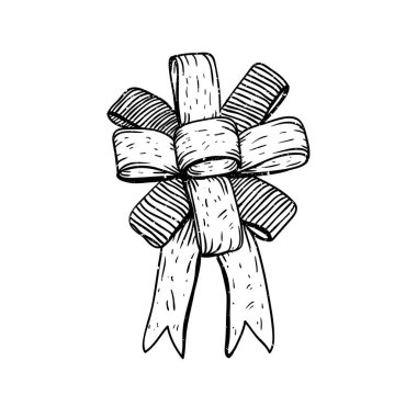 El çizimi kurdele. Vektör çizimi.