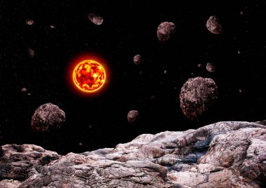 Sun.illüstrasyon, enerji, evren