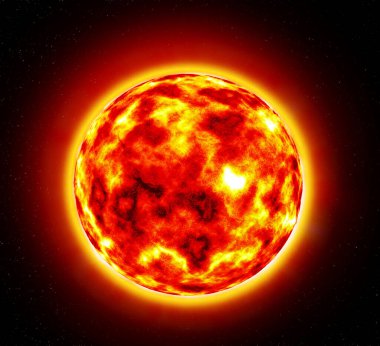 Sun.illüstrasyon, enerji, evren