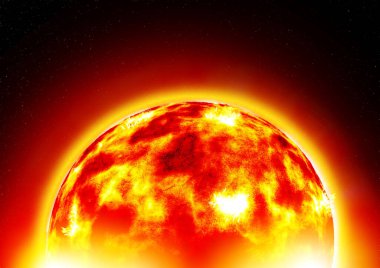 Sun.illüstrasyon, enerji, evren
