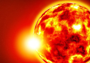 Sun.illüstrasyon, enerji, evren