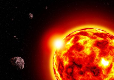 Sun.illüstrasyon, enerji, evren