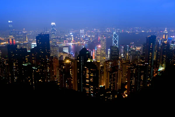 Hong Kong Panorama Nocy — Zdjęcie stockowe