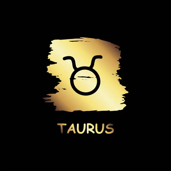 Złoty Wektor Ikony Zodiaku Taurus — Wektor stockowy