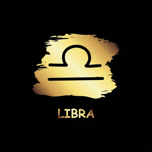 Zodiaku Libra Złoty Wektor Ikony — Wektor stockowy