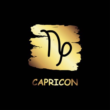 Oğlak burcu altın ikon vektörü