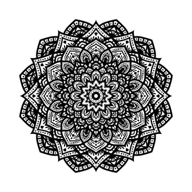 Mandala süslemeli tasarım element vektör çizimi. beyaz arkaplanda izole.