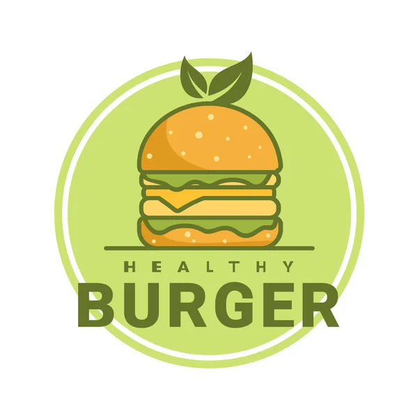 Healthy Burger Logo Template Suitable Restaurant Cafe Logo — Stock Vector